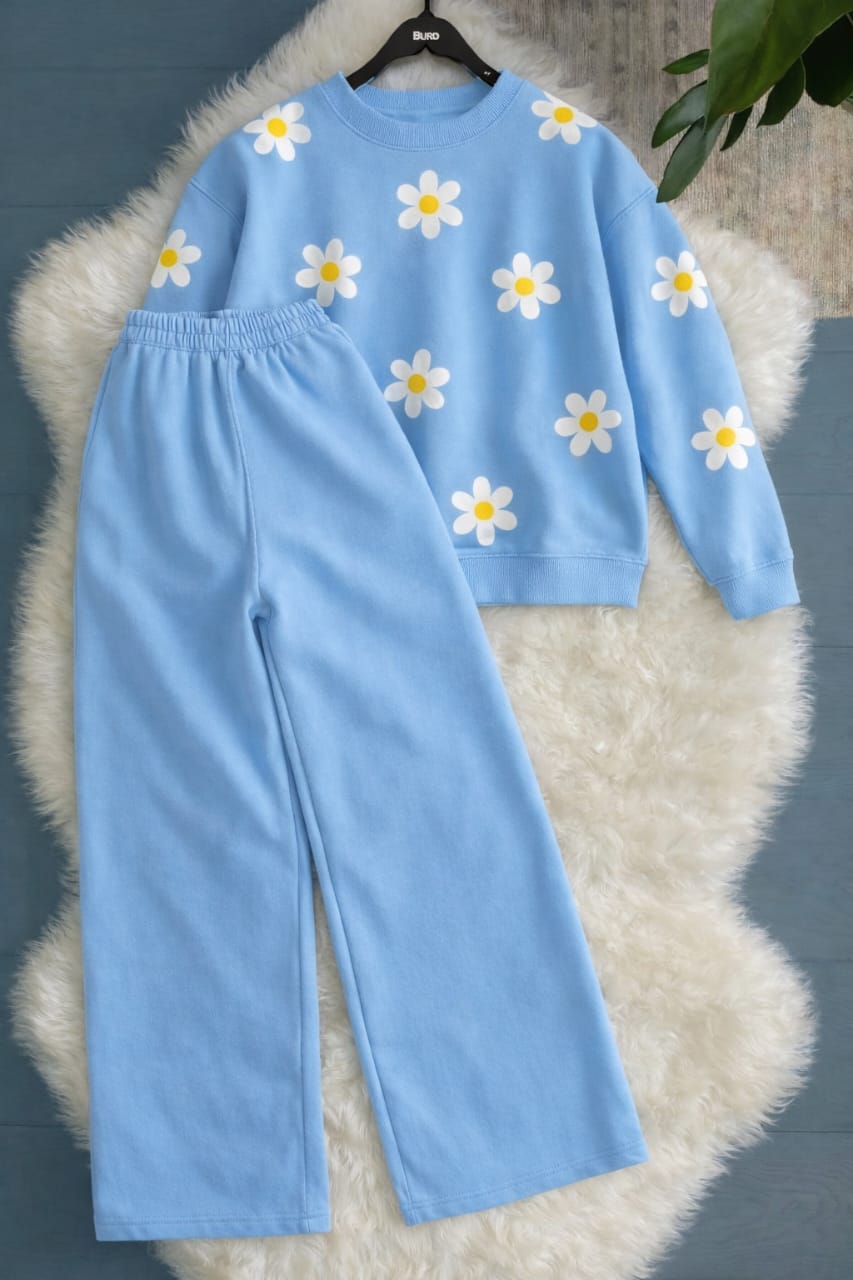 Sunflower Allover Printed Sweatshirt & Wide-Leg Sweatpants Pack of Two