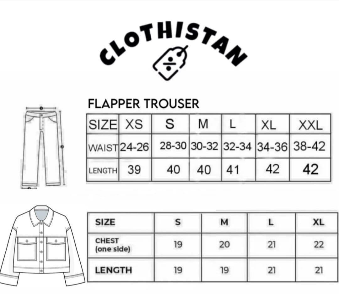 Denim Jacket, White High-Neck & Wide-Leg Jeans Pack of Three