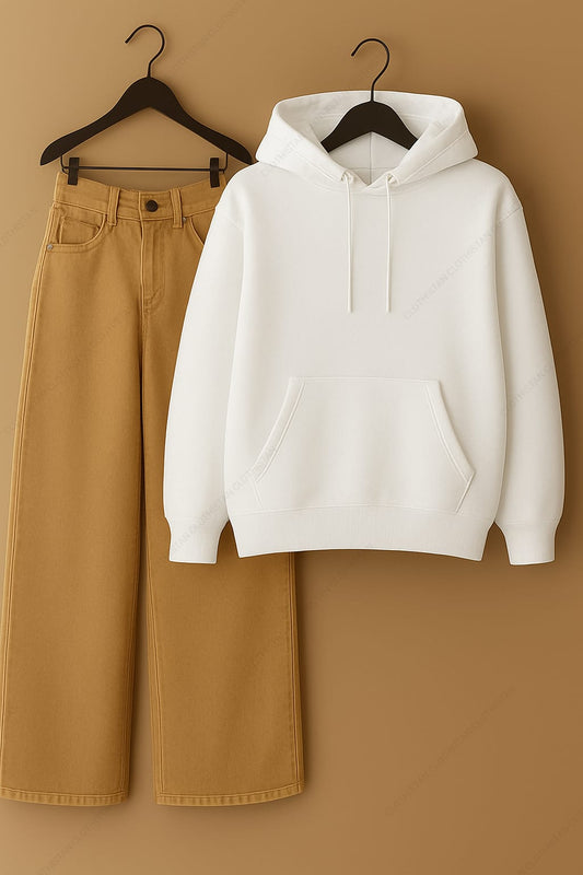 Hoodie & Beige Jeans Pack Of Two