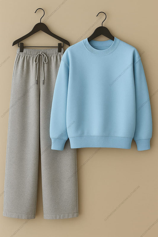 Sweatshirt & Wide-Leg Sweatpants Pack of Two