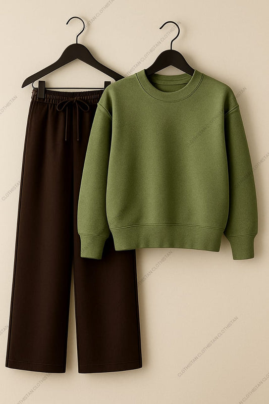Sweatshirt & Wide-Leg Sweatpants Pack of Two