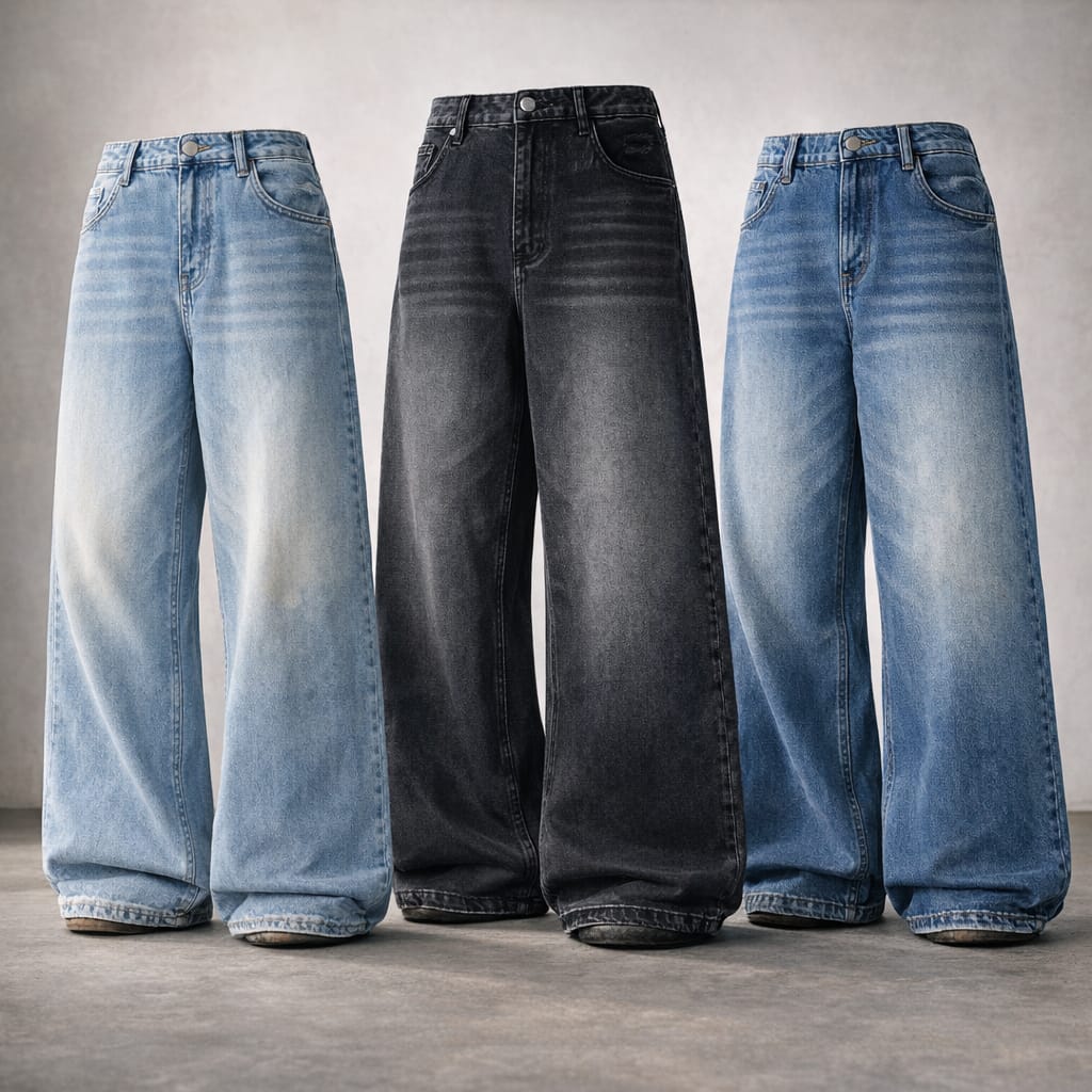 High Waisted Vintage Wide-Leg Jeans