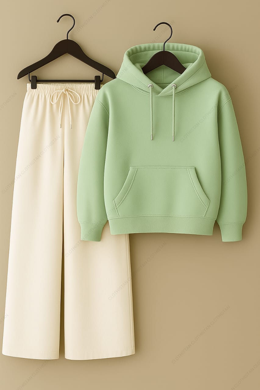 Hoodie & White Wide-Leg Sweatpants Pack of Two