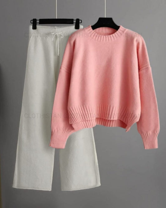 Coord Set (White Flapper with Pink Sweatshirt)