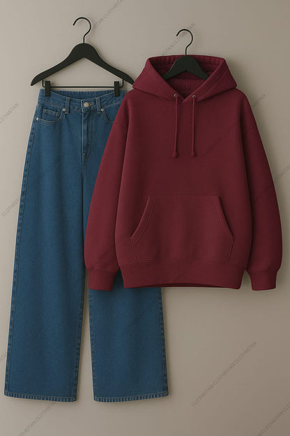 Hoodie & Dark Blue Jeans Pack of Two