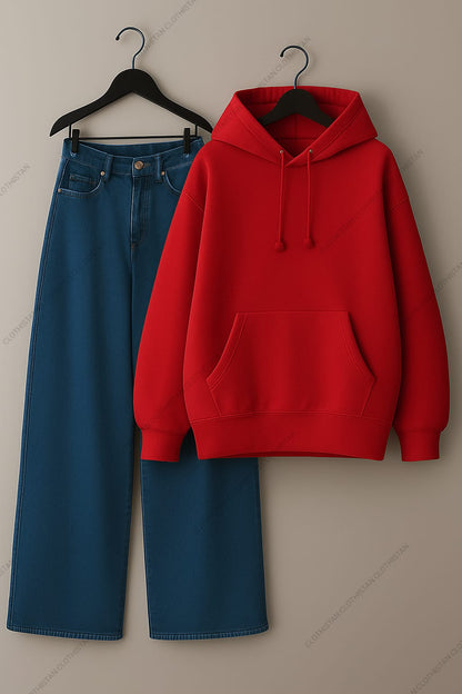 Hoodie & Dark Blue Jeans Pack of Two