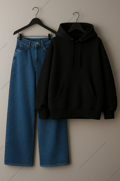 Hoodie & Dark Blue Jeans Pack of Two