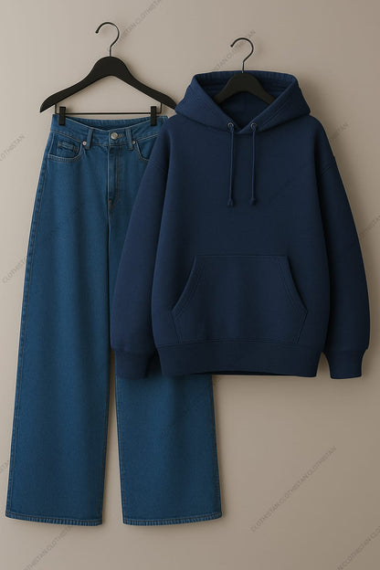 Hoodie & Dark Blue Jeans Pack of Two