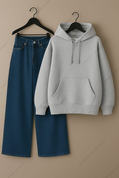 Hoodie & Dark Blue Jeans Pack of Two
