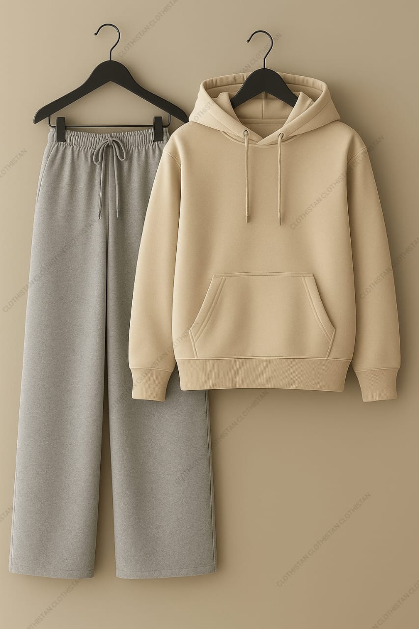 Hoodie & Lightgrey Wide-Leg Sweatpants Pack of Two