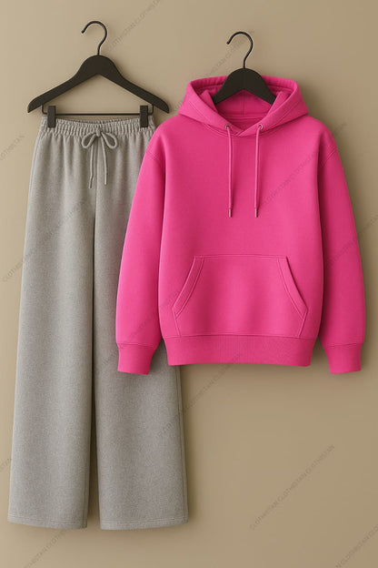 Hoodie & Lightgrey Wide-Leg Sweatpants Pack of Two