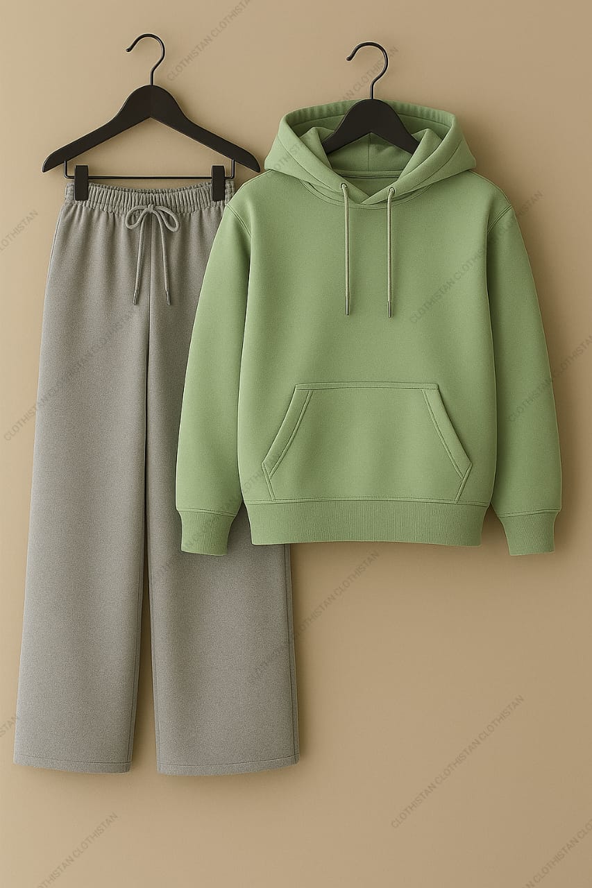Hoodie & Lightgrey Wide-Leg Sweatpants Pack of Two