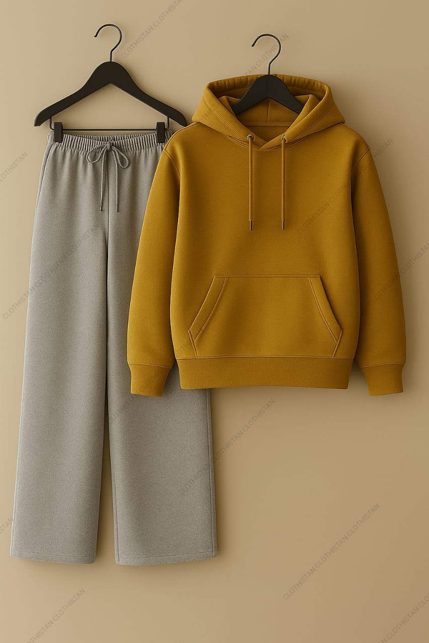 Hoodie & Lightgrey Wide-Leg Sweatpants Pack of Two