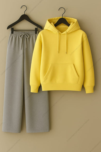 Hoodie & Lightgrey Wide-Leg Sweatpants Pack of Two