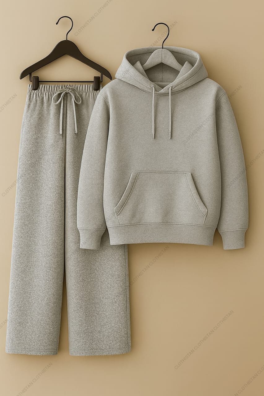 Hoodie & Lightgrey Wide-Leg Sweatpants Pack of Two