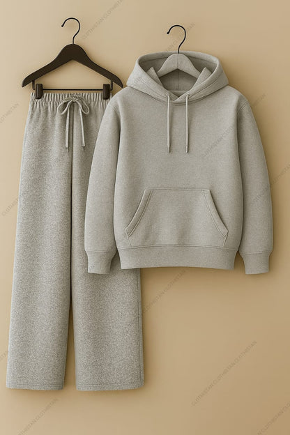 Hoodie & Lightgrey Wide-Leg Sweatpants Pack of Two