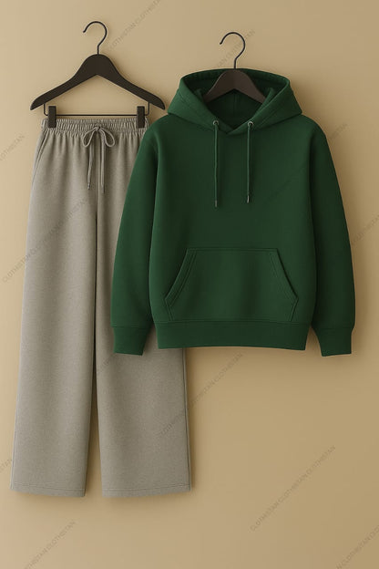 Hoodie & Lightgrey Wide-Leg Sweatpants Pack of Two