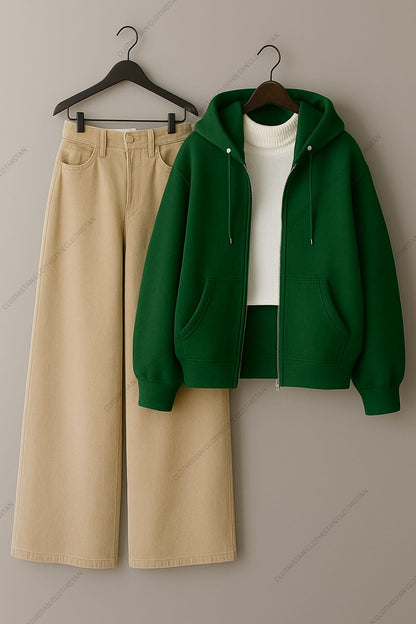 Hoodie & Wide-Leg Sweatpants Pack of Two