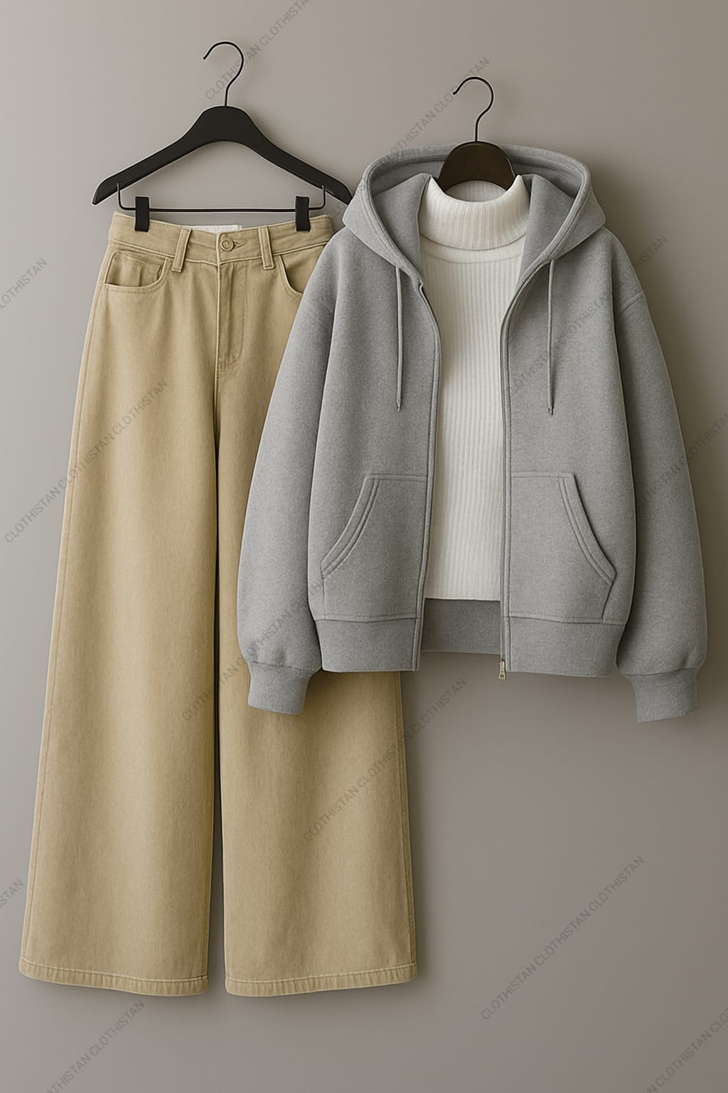 Hoodie & Wide-Leg Sweatpants Pack of Two