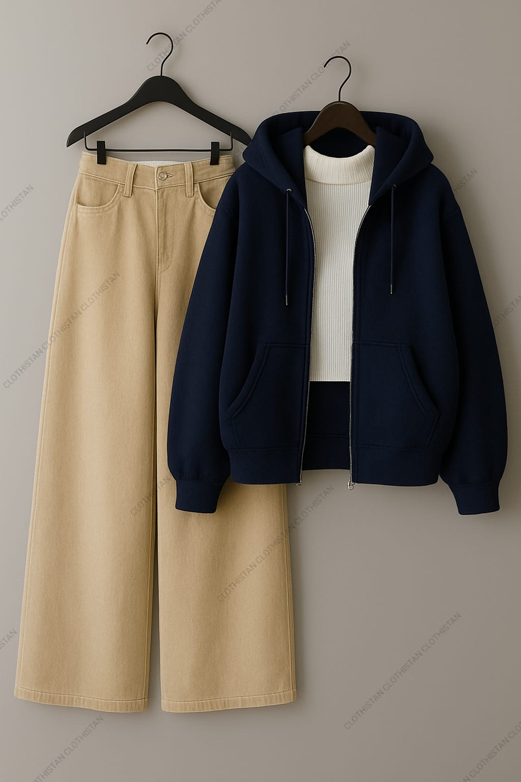 Hoodie & Wide-Leg Sweatpants Pack of Two