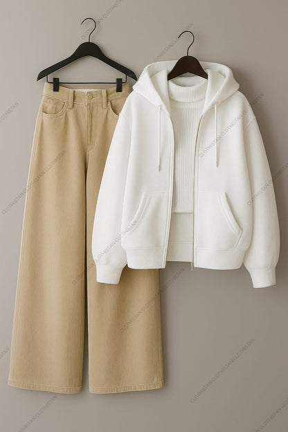 Hoodie & Wide-Leg Sweatpants Pack of Two