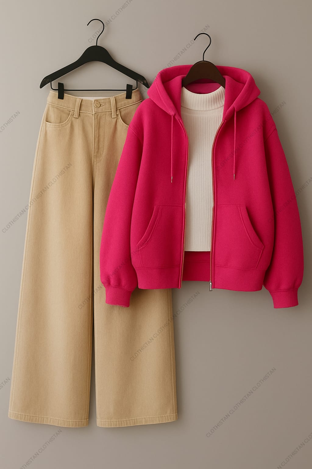 Hoodie & Wide-Leg Sweatpants Pack of Two