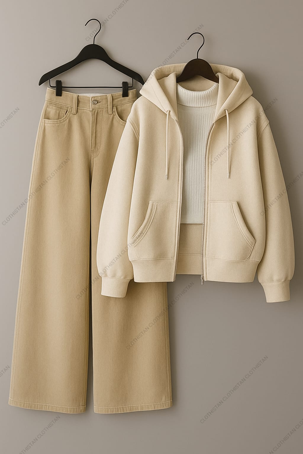 Hoodie & Wide-Leg Sweatpants Pack of Two