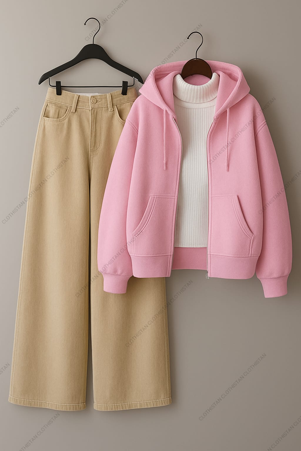 Hoodie & Wide-Leg Sweatpants Pack of Two