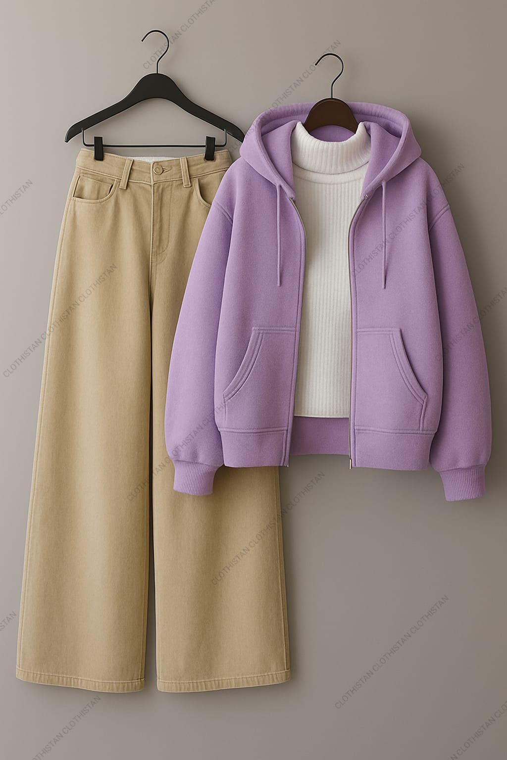 Hoodie & Wide-Leg Sweatpants Pack of Two