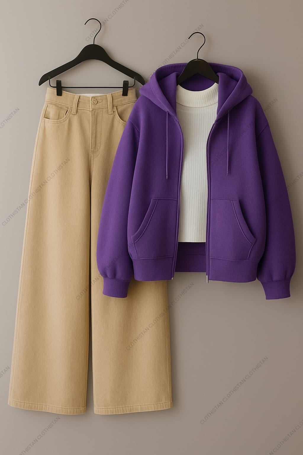 Hoodie & Wide-Leg Sweatpants Pack of Two