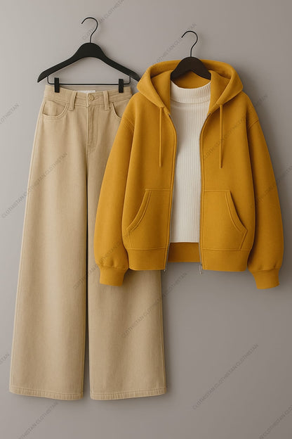 Hoodie & Wide-Leg Sweatpants Pack of Two
