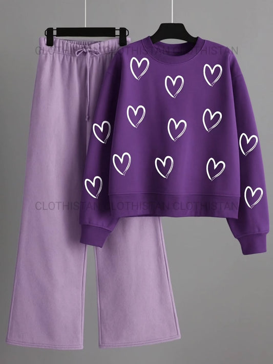 Sweatshirt & Wide-Leg Sweatpants Pack of Two