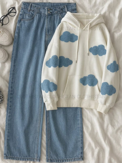 Hoodie & Wide leg Jeans Pack of Two