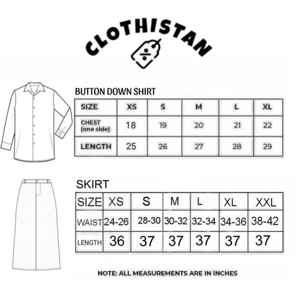 Button-Down Shirt & Sky blue Denim Skirt Pack of Two