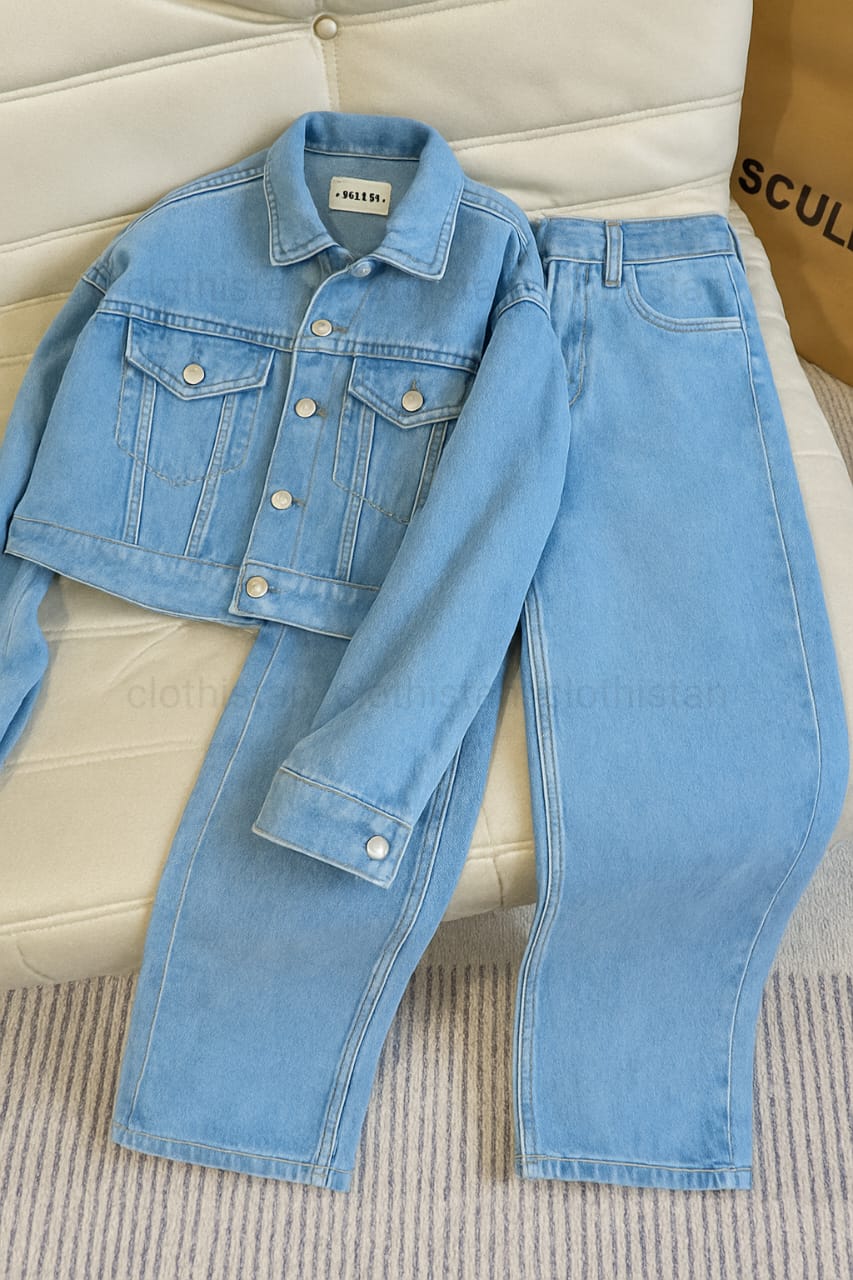 Denim Jacket & Wide-Leg Jeans Pack of Two