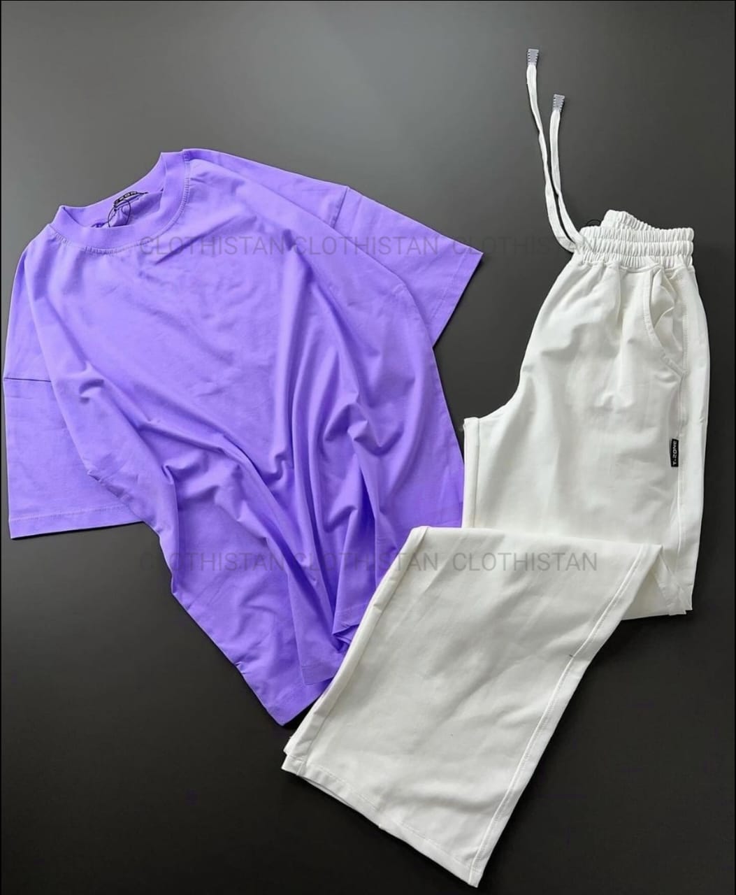 Drop Shoulder T-Shirt & White Wide-Leg Trouser