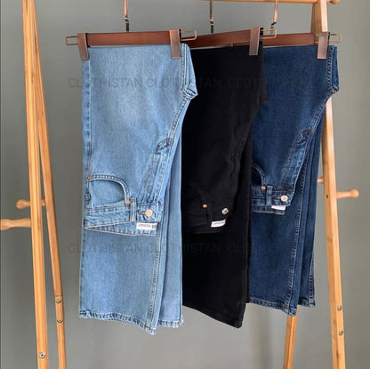 Pack of 3 High Waisted Wide-Leg Jeans