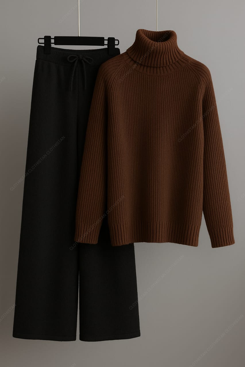 High-Neck Top & Wide-Leg Trouser – Pack of two