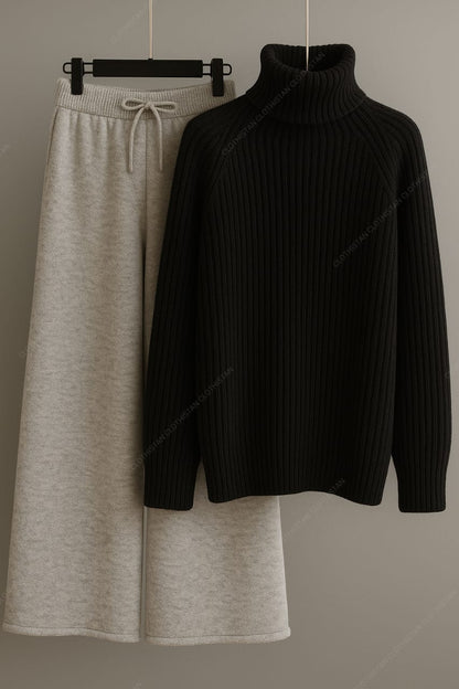 High-Neck Top & Wide-Leg Trouser – Pack of two