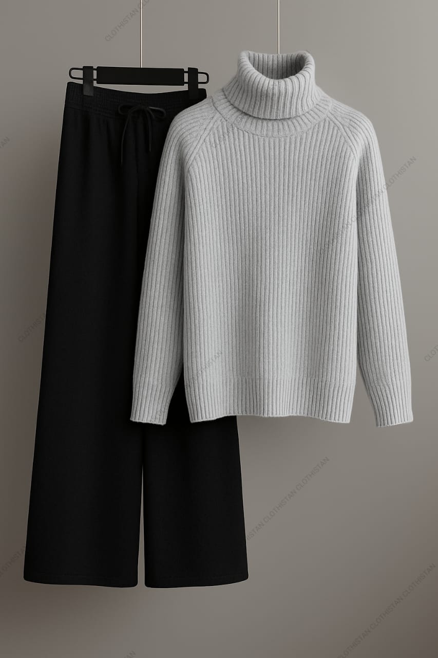 High-Neck Top & Wide-Leg Trouser – Pack of two