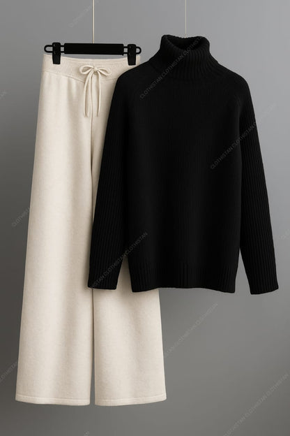 High-Neck Top & Wide-Leg Trouser – Pack of two