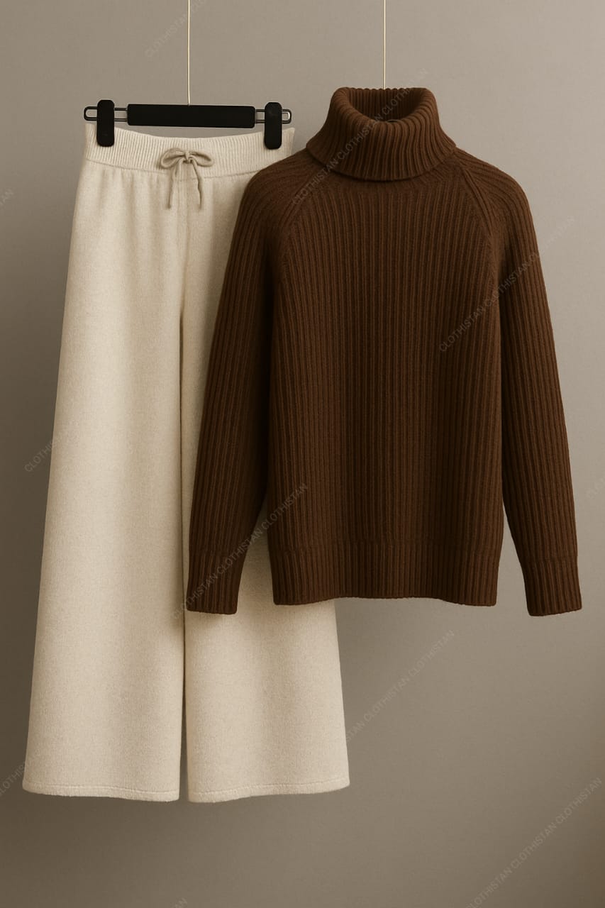 High-Neck Top & Wide-Leg Trouser – Pack of two