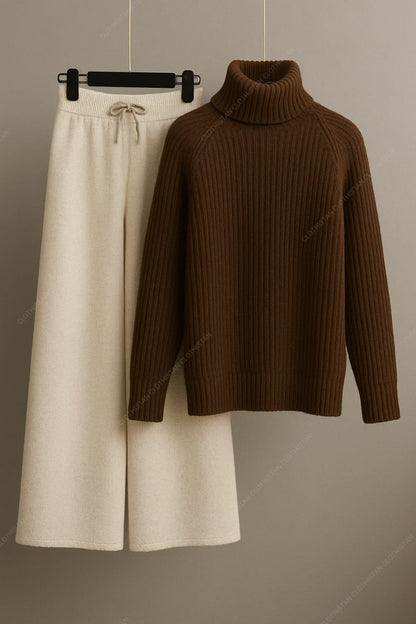 High-Neck Top & Wide-Leg Trouser – Pack of two