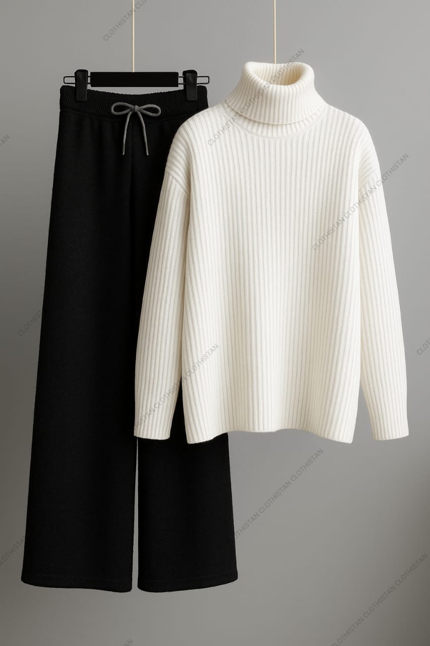 High-Neck Top & Wide-Leg Trouser – Pack of two