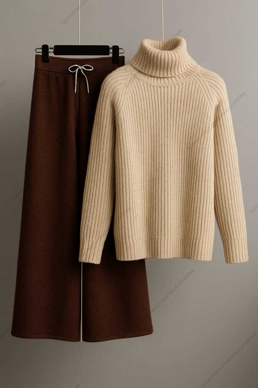 High-Neck Top & Wide-Leg Trouser – Pack of two