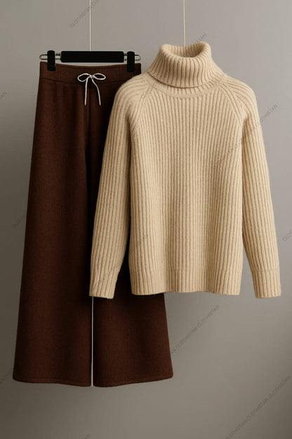 High-Neck Top & Wide-Leg Trouser – Pack of two