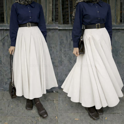 Button Down Shirt, White Umbrella Skirt - Pack of two