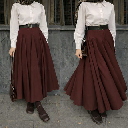 Button Down Shirt, Maroon Umbrella Skirt - Pack of two