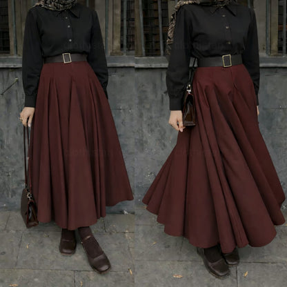 Button Down Shirt, Maroon Umbrella Skirt - Pack of two