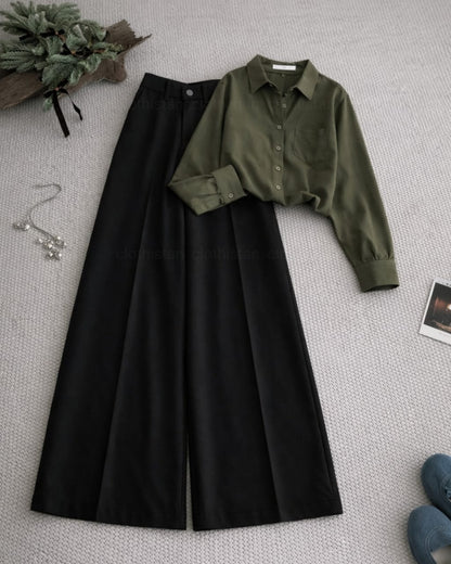 Button Down Shirt And Black Formal Pants as Pack of Twos